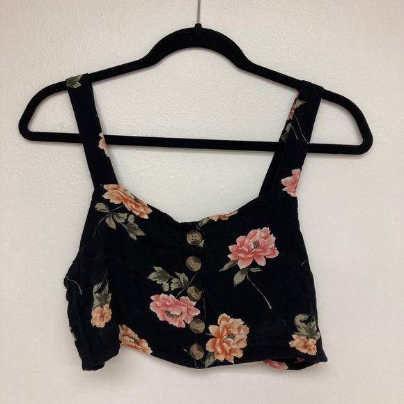 American Eagle Floral Cropped Tank - Picture 1 of 2